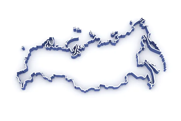 Driedimensionale kaart van Rusland. — Stockfoto