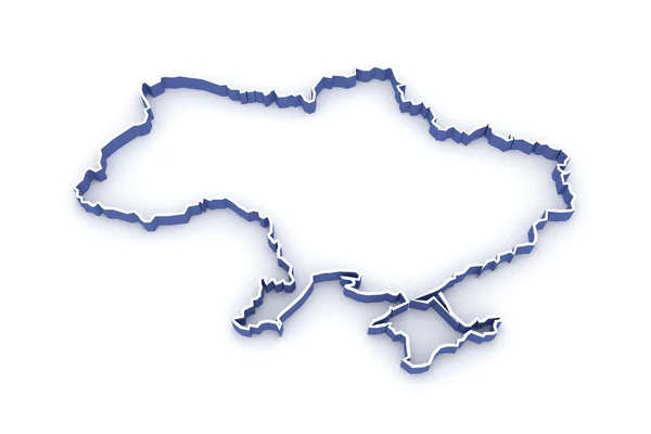Driedimensionale kaart van Oekraïne. — Stockfoto
