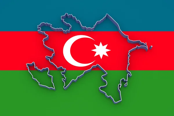 Azerbaycan Haritası — Stok fotoğraf
