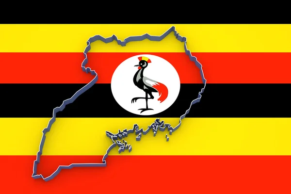 Map of Uganda. — Stock Photo, Image