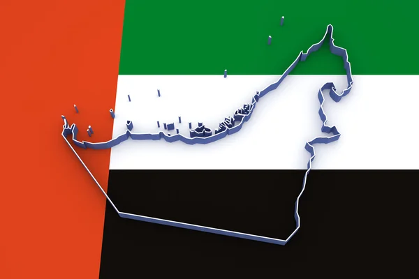 Mapa de Emiratos Árabes Unidos (EAU) ). — Foto de Stock