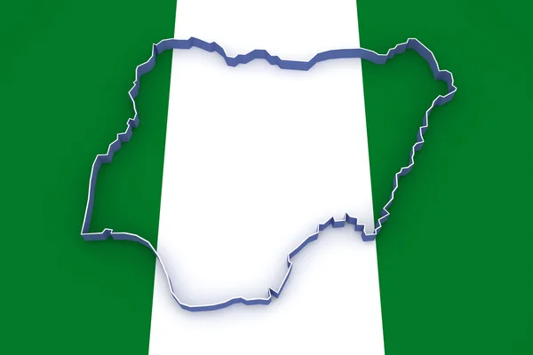 Mapa de nigeria — Fotografia de Stock