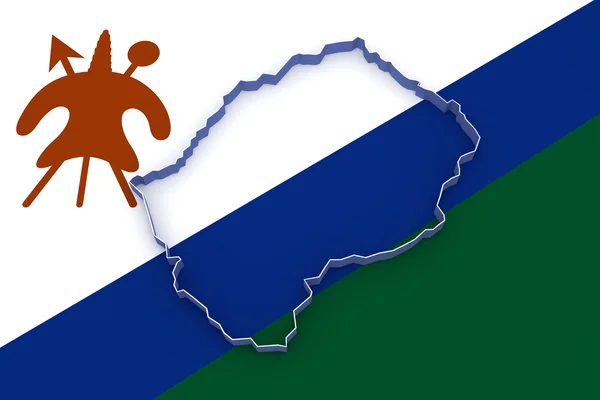 El mapa de Lesotho —  Fotos de Stock