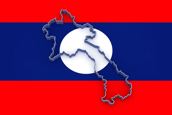 Karte von Laos. — Stockfoto