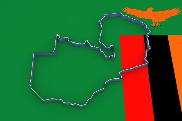 La mappa di Zambia — Foto Stock