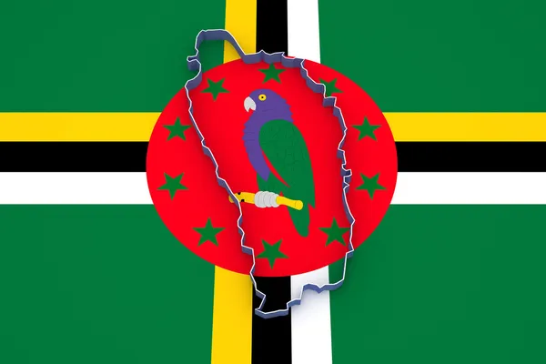 La mappa di Dominica — Foto Stock