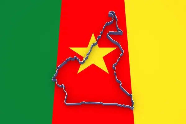 Kamerun Térkép — Stock Fotó