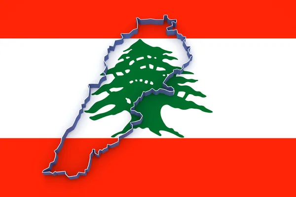 Karte von Libanon. — Stockfoto