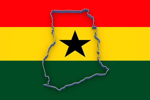 El mapa de Ghana . —  Fotos de Stock