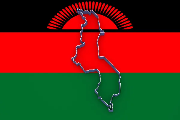 O mapa de Malawi . — Fotografia de Stock