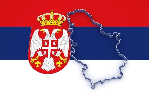 Sırbistan Haritası. — Stok fotoğraf