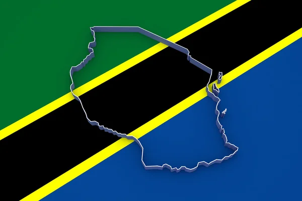 Карта Танзанії. . — стокове фото