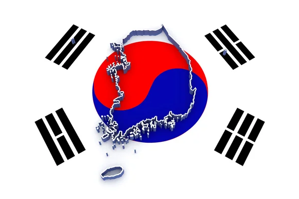 Map of South Korea. — Stock Photo, Image