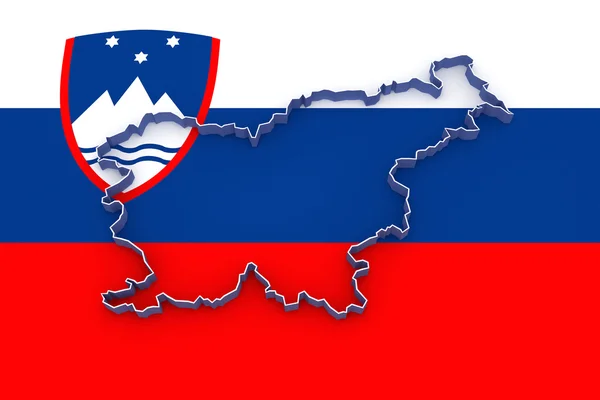 スロベニア地図. — ストック写真
