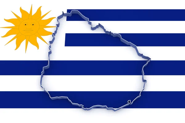 Map of Uruguay. — Stock Photo, Image