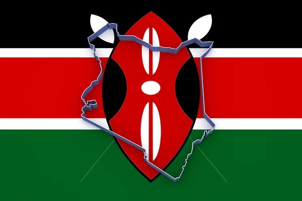 Mapa Kenii. — Zdjęcie stockowe
