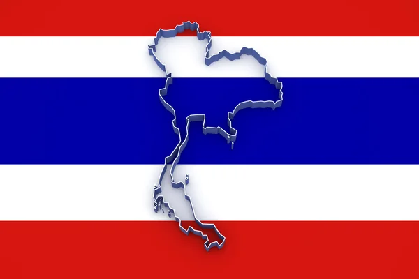 Kaart van thailand. — Stockfoto