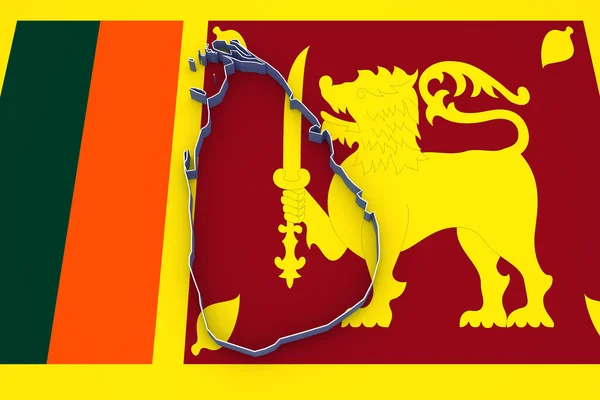 Mapa Sri Lanki. — Zdjęcie stockowe