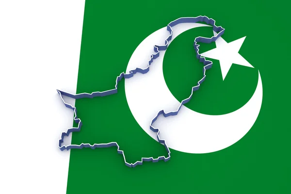 O mapa de Paquistão — Fotografia de Stock