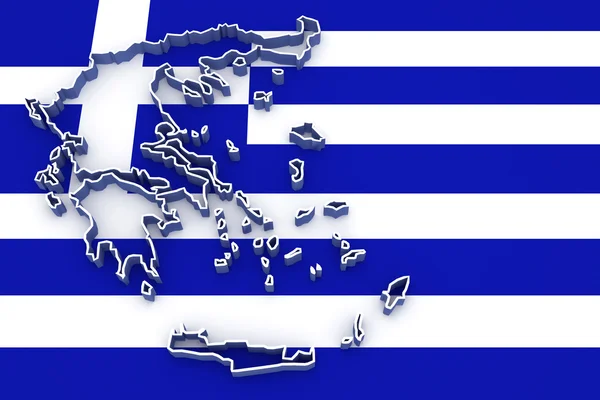 그리스의 3 차원 지도. — 스톡 사진
