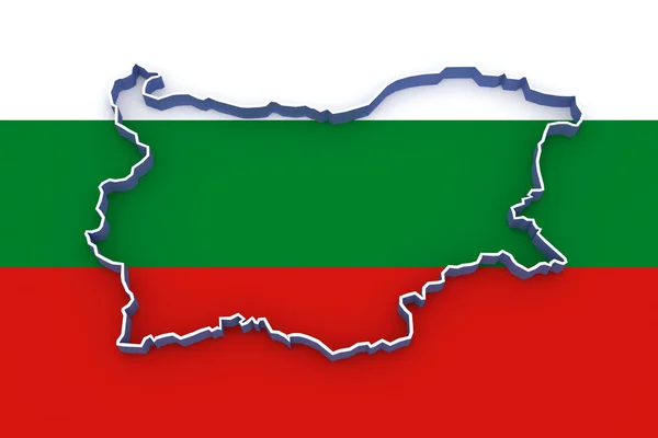 Three-dimensional map of Bulgaria. — Stock Photo, Image