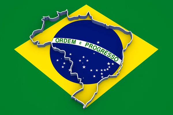 Mapa tridimensional do Brasil . — Fotografia de Stock