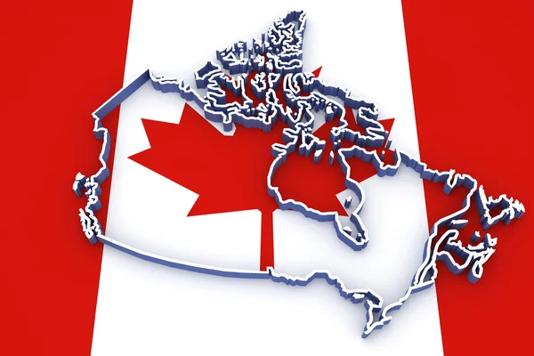 Three-dimensional map of Canada. — Stock Photo, Image