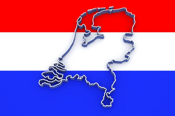 Mapa tridimensional da Holanda . — Fotografia de Stock