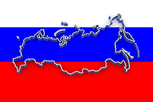 Dreidimensionale Karte von Russland. — Stockfoto