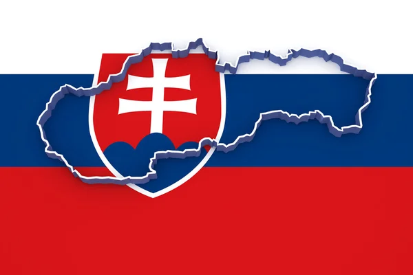Dreidimensionale Karte der Slowakei. — Stockfoto