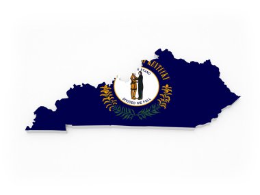 üç boyutlu kentucky Haritası. ABD.
