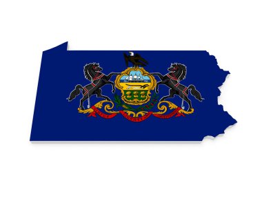 pennsylvania'nın üç boyutlu harita. ABD.