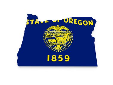 üç boyutlu harita Oregon. ABD.