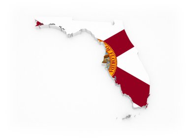 florida'nın üç boyutlu harita. ABD.