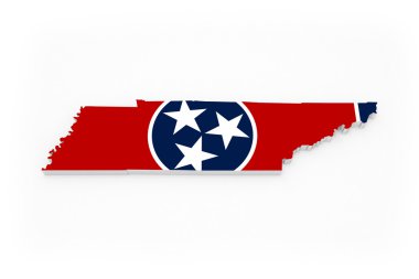 tennessee üç boyutlu Haritası. ABD.