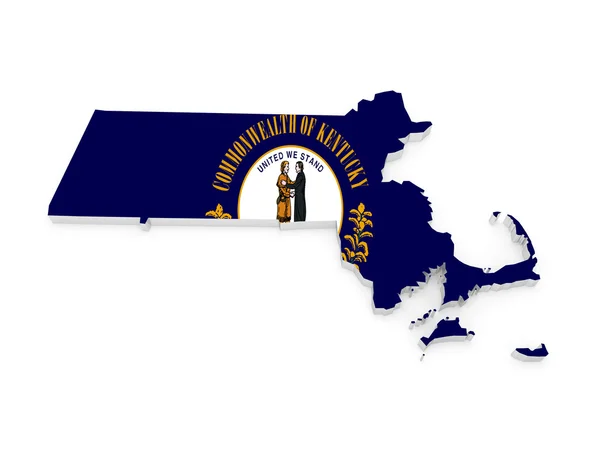 Three-dimensional map of Massachusetts. USA. — Stock Photo, Image