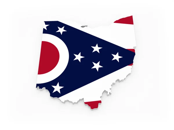 Mappa tridimensionale dell'Ohio. Stati Uniti . — Foto Stock