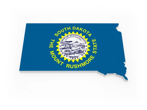Üç boyutlu harita Güney Dakota. ABD. — Stok fotoğraf