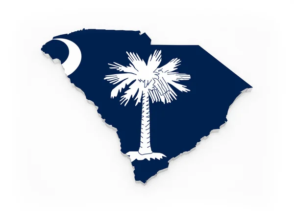 Trojrozměrná Mapa Jižní Karolíny. Spojené státy americké. — Stock fotografie