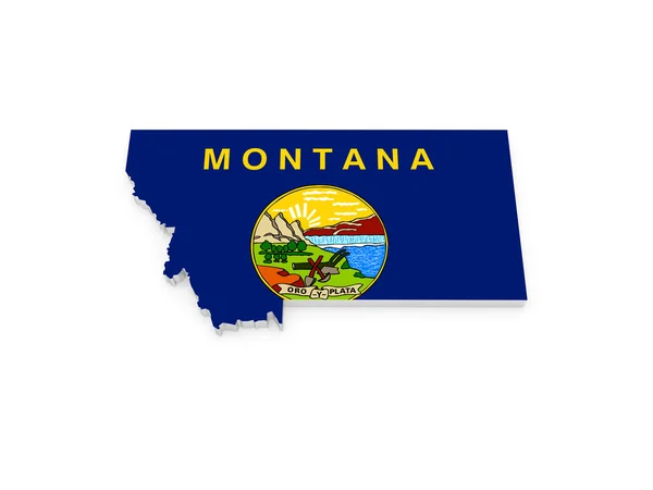 Three-dimensional map of Montana. USA. — Stock Photo, Image