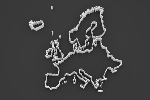 Trójwymiarowa mapa Europy. — Zdjęcie stockowe