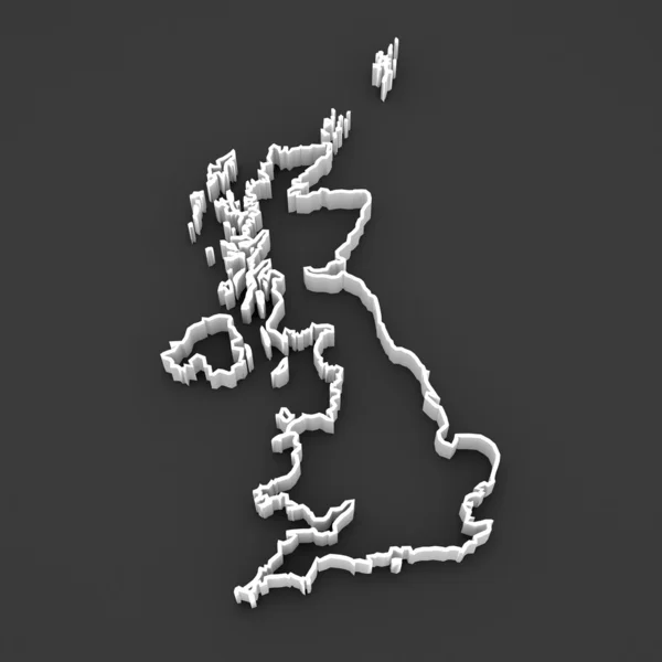 Three-dimensional map of England. — Stock Photo, Image