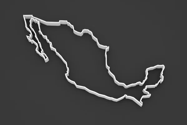Trójwymiarową mapę z Meksyku. — Zdjęcie stockowe