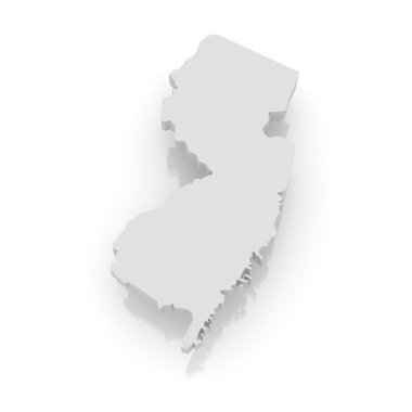 üç boyutlu harita new Jersey. ABD.
