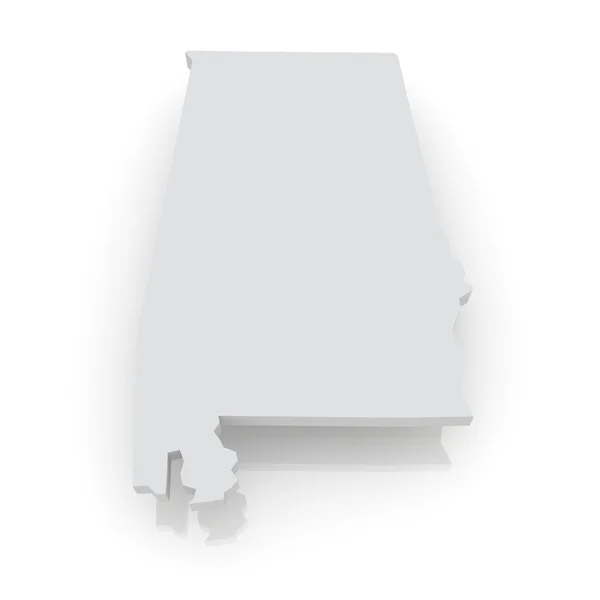 Three-dimensional map of Alabama. USA. — Stock Photo, Image