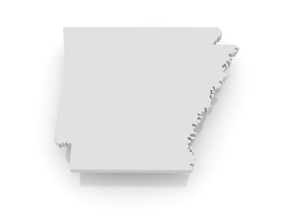 Three-dimensional map of Arkansas. USA. — Stock Photo, Image