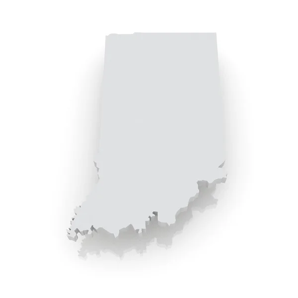 Indiana üç boyutlu Haritası. ABD. — Stok fotoğraf