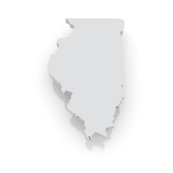 Mapa tridimensional de Illinois. Estados Unidos . — Foto de Stock