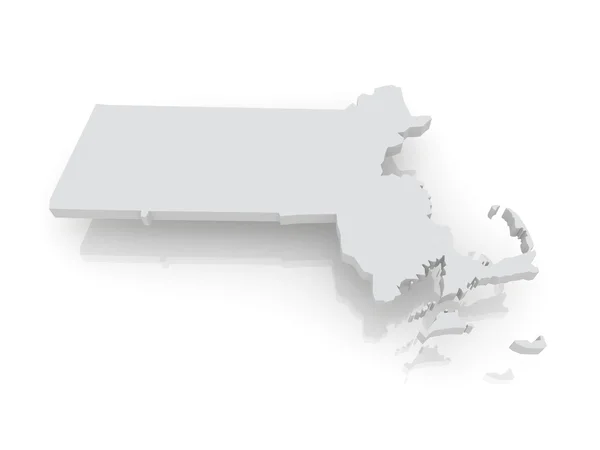 Mapa tridimensional de Massachusetts. Estados Unidos . —  Fotos de Stock