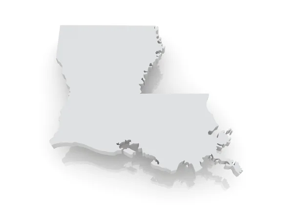 Mapa tridimensional da Louisiana. Estados Unidos . — Fotografia de Stock